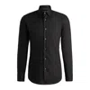 Hugo Boss Slim-fit Shirt In Easy-iron Cotton Poplin In Black