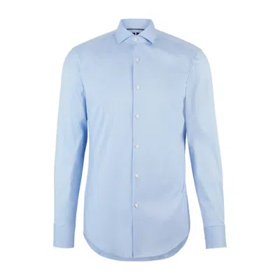 Hugo Boss Slim-fit Shirt In Easy-iron Poplin In Blue
