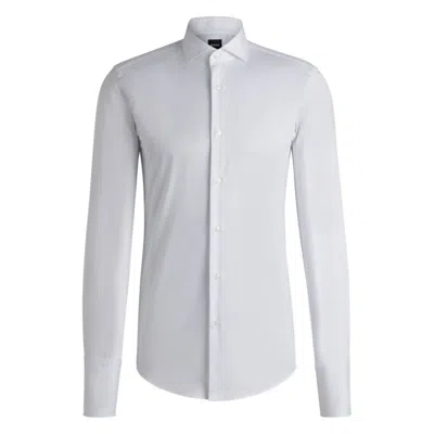 HUGO BOSS SLIM-FIT SHIRT IN EASY-IRON STRETCH-COTTON DOBBY