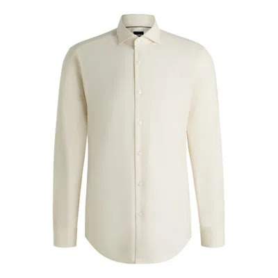 Hugo Boss Slim-fit Shirt In Easy-iron Stretch Cotton In White