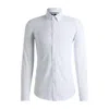 Hugo Boss Slim-fit Shirt In Geometric-print Performance-stretch Jersey In Blue