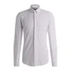 Hugo Boss Slim-fit Shirt In Geometric-print Performance-stretch Jersey In Pink