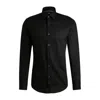 Hugo Boss Slim-fit Shirt In Easy-iron Cotton Poplin In Black