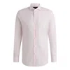 Hugo Boss Slim-fit Shirt In Italian-made Cotton In Pink