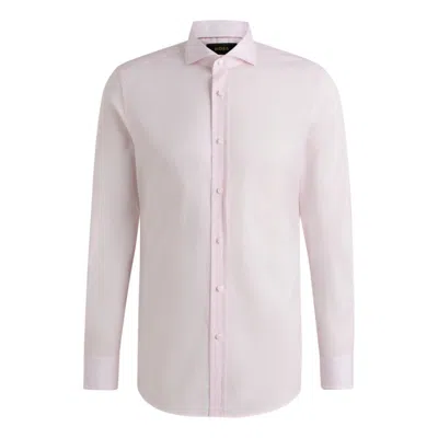 Hugo Boss Slim-fit Shirt In Italian-made Cotton In Pink