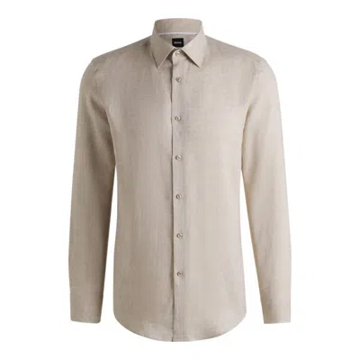 HUGO BOSS SLIM-FIT SHIRT IN ITALIAN-MADE LINEN