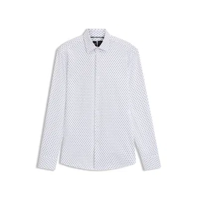 Hugo Boss Slim-fit Shirt In Italian-made Performance-stretch Fabric In White