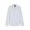 Hugo Boss Slim-fit Shirt In Italian-made Performance-stretch Fabric In White