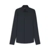 Hugo Boss Slim-fit Shirt In Italian-made Performance-stretch Fabric In Black
