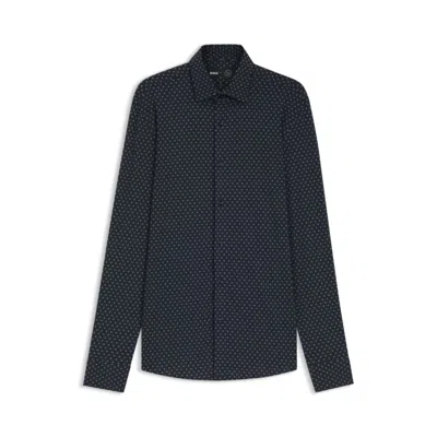 Hugo Boss Slim-fit Shirt In Italian-made Performance-stretch Fabric In Black