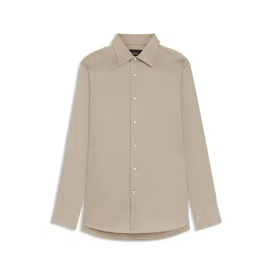 Hugo Boss Slim-fit Shirt In Italian-made Poplin In Neutral