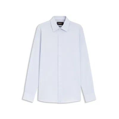 Hugo Boss Slim-fit Shirt In Structured Performance-stretch Jersey In Multi