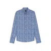 Hugo Boss Slim-fit Shirt In Italian Performance-stretch Fabric In Blue
