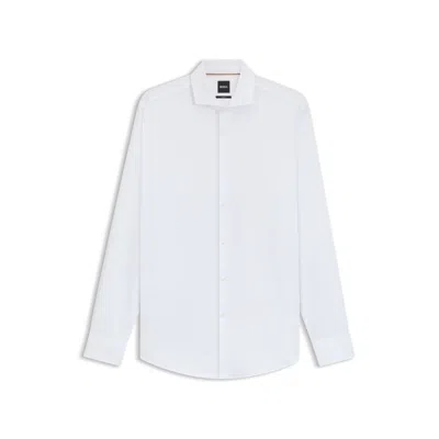 HUGO BOSS SLIM-FIT SHIRT IN MICRO-STRUCTURED ITALIAN COTTON