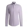 Hugo Boss Slim-fit Shirt In Micro-structured Performance-stretch Jersey In Pink