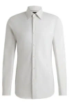 Hugo Boss Regular-fit Shirt In Cotton And Cashmere In Light Green