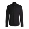 Hugo Boss Slim-fit Shirt In Performance-stretch Cotton-blend Jersey In Black