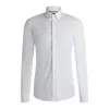 Hugo Boss Slim-fit Shirt In Performance-stretch Cotton-blend Jersey In White