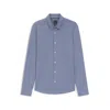 Hugo Boss Slim-fit Shirt In Performance-stretch Italian Jacquard In Black