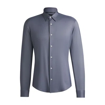 HUGO BOSS SLIM-FIT SHIRT IN PERFORMANCE-STRETCH STRUCTURED FABRIC