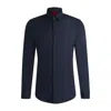 Hugo Boss Classic-collar Button-up Shirt In Blue