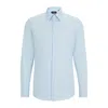 Hugo Boss Slim-fit Shirt In Poplin With Stretch In Blue