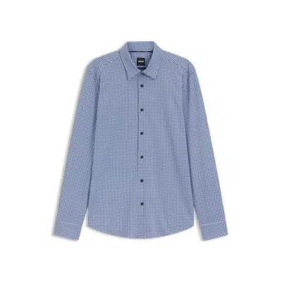 Hugo Boss Boss Roan Kent Slim Fit Button-up Shirt In Blue