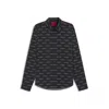 Hugo Boss Slim-fit Shirt In Printed Cotton Poplin In Black