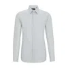 Hugo Boss Slim-fit Shirt In Printed Cotton With Kent Collar In White