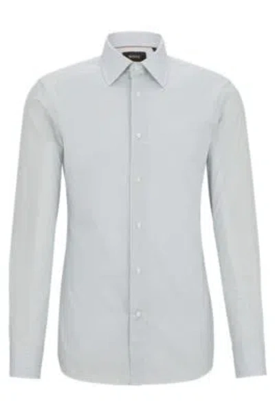 HUGO BOSS SLIM-FIT SHIRT IN PRINTED COTTON WITH KENT COLLAR