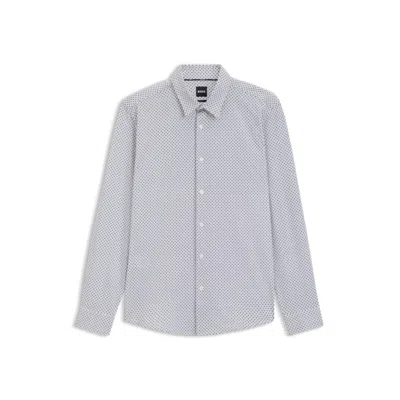 HUGO BOSS SLIM-FIT SHIRT IN PRINTED ITALIAN COTTON