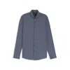 Hugo Boss Slim-fit Shirt In Printed Italian-made Performance-stretch Jersey In Blue