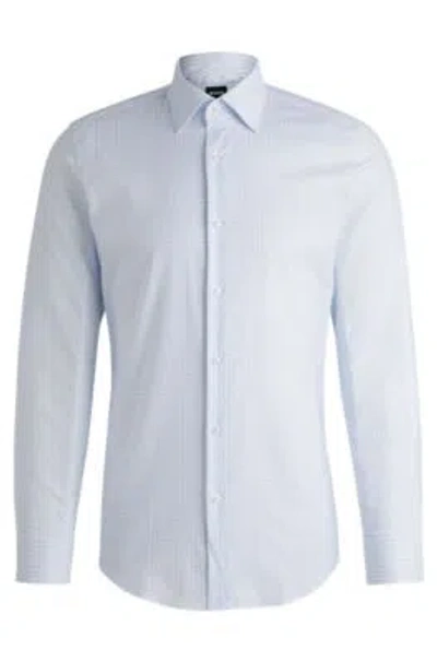 HUGO BOSS SLIM-FIT SHIRT IN PRINTED OXFORD STRETCH COTTON