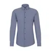Hugo Boss Slim-fit Shirt In Printed Performance-stretch Fabric In Blue