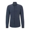 Hugo Boss Slim-fit Shirt In Printed Performance-stretch Fabric In Blue