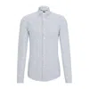 Hugo Boss Slim-fit Shirt In Printed Performance-stretch Fabric In White