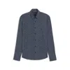 Hugo Boss Slim-fit Shirt In Printed Performance-stretch Italian Fabric In Blue