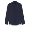 Hugo Boss Slim-fit Shirt In Printed Performance-stretch Jersey In Blue