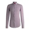 Hugo Boss Slim-fit Shirt In Printed Performance-stretch Jersey In Purple