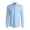Hugo Boss Slim-fit Shirt In Printed Performance-stretch Jersey In Blue