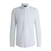 Hugo Boss Slim-fit Shirt In Printed Performance-stretch Jersey In Blue
