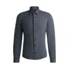 Hugo Boss Slim-fit Shirt In Printed Performance-stretch Jersey In Blue