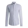 Hugo Boss Slim-fit Shirt In Printed Performance-stretch Jersey In Blue