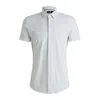 Hugo Boss Slim-fit Shirt In Printed Performance-stretch Jersey In Green