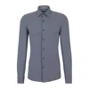 Hugo Boss Men's Slim-fit Shirt In Printed Performance-stretch Material In Blue