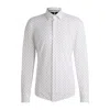 Hugo Boss Slim-fit Shirt In Printed Performance-stretch Material In Pink