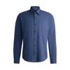 Hugo Boss Slim-fit Shirt In Stretch-cotton Canvas In Blue