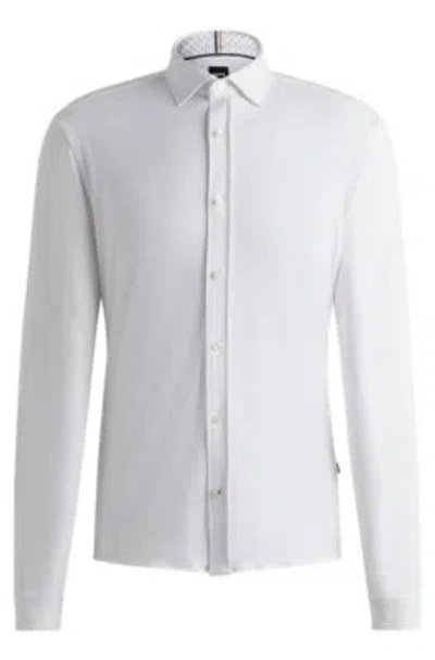 HUGO BOSS SLIM-FIT SHIRT IN STRETCH-COTTON JERSEY