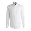 Hugo Boss Slim-fit Shirt In Stretch Linen In White