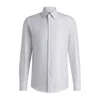Hugo Boss Slim-fit Shirt In Striped Cotton Twill In Black